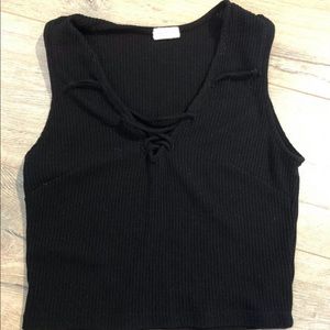Lace up brandy Melville black tank top